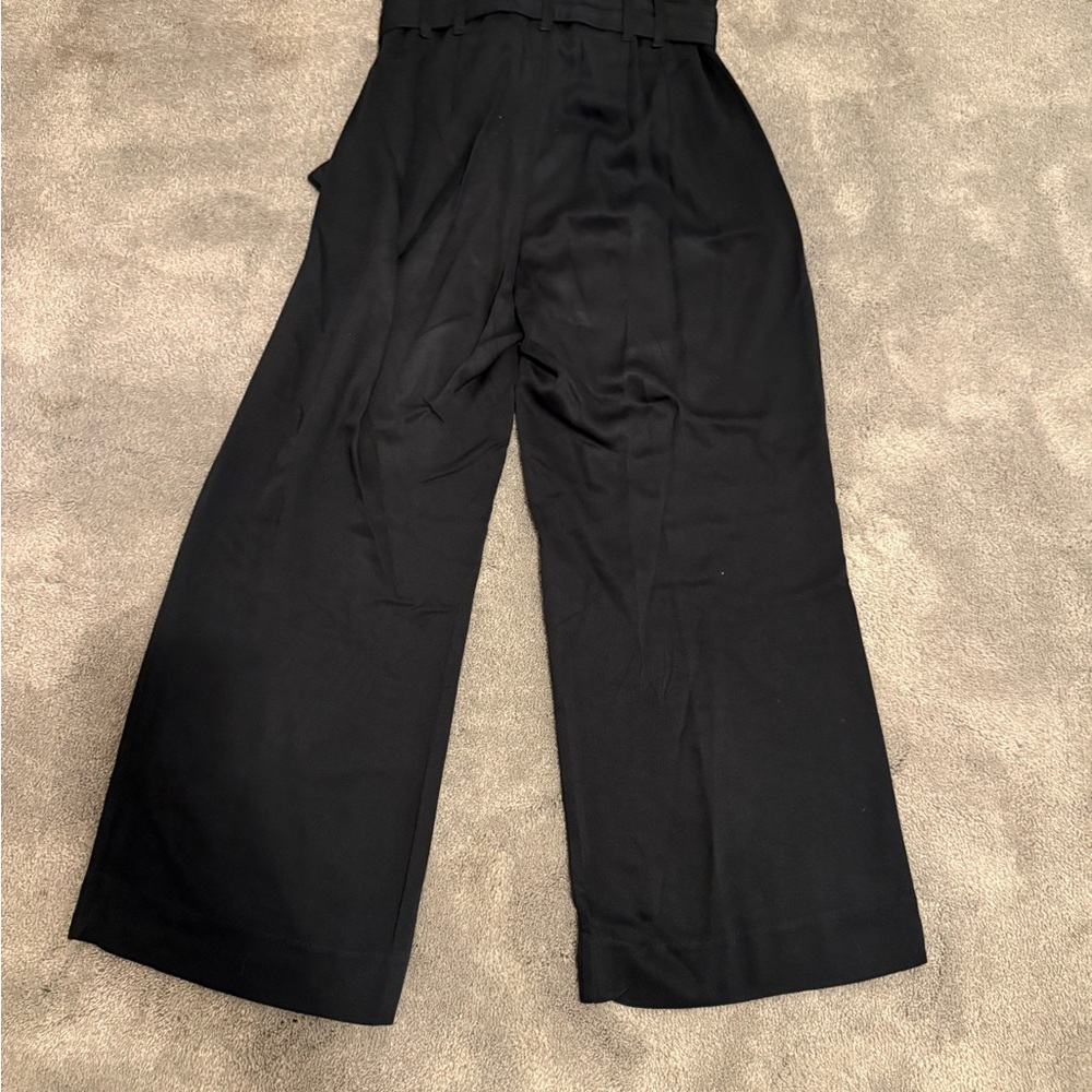 Abercrombie & Fitch Black Wide-Leg Pants with Wooden Button Accents Size S - Picture 2 of 7